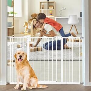 keny 29"-47.3" Extra Wide Baby Gate for Stairs-30" Tall- White